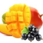 sliced mango and black currant fruit